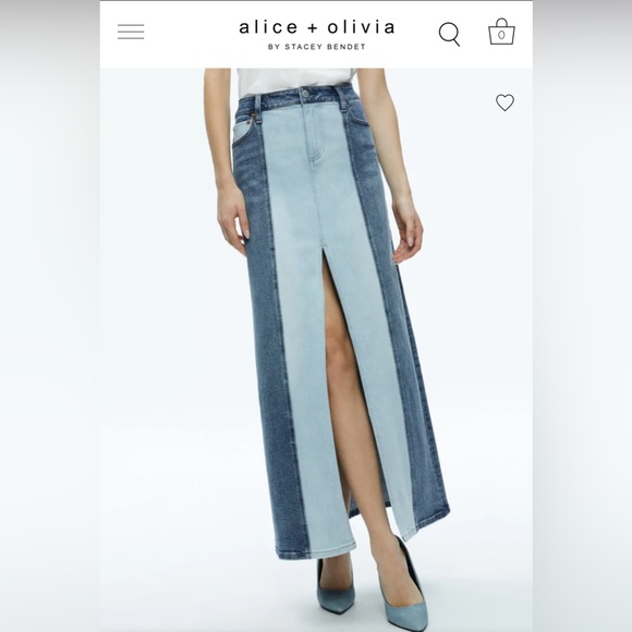 Alice + Olivia Dresses & Skirts - This is an Alice + Olivia Rye two-tone denim maxi skirt NWT size 25